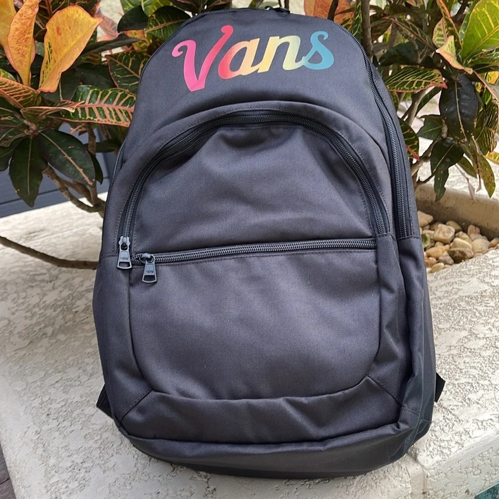 VANS Ranged 2 Backpack Black Women Men’s Casual School Student NWT - Picture 10 of 16